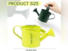 2Pcs Mini Sprinkler Bucket Kids Gardening Water Pot Metal Watering Can for Outdoor and Indoor House Plants, Dark Green/Light Green Cute Watering Can 13