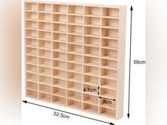 Wood Car Display Rack Toy, Book Organizer Shelf Shelves,Storage,Toys Storage Stand Organizer for Doll,Diecast Car,Collectibles Counter Store, 66 grids 80