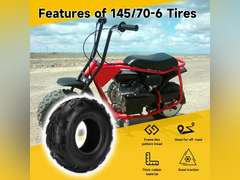 HIAORS 145/70-6 145x70x6 Tire Tubeless Compatible with Coleman CC100X CT100u Baja Dirt Bug Doodle Bug DB30 Motovox MBX10 MBX11 MBX12 Monster Moto MMB80 Mini Bike Kazuma 110cc ATV Quad Go Kart (2 Pack) 55