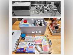 JOYBOS 3-Tier Medicine Storage Box Cabinet, Empty First Aid Kit Organizer Portable Medical Supply with Leather Handle for Home 37