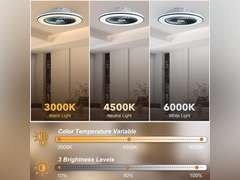 Low Profile Ceiling Fans with Lights, 22 Caged Modern Flush Mount Ceiling Fan with LED Light, Housing Finish Black, RGB Back Light (similar model) see pictures 160