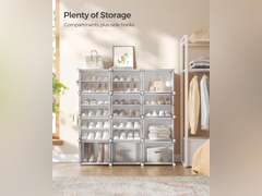 SONGMICS Shoe Rack Organizer, 8-Tier Shoe Storage Cabinet for Closet and Entryway, Holds 48 Pairs of Shoes, Adjustable,White ULPC040W01 82
