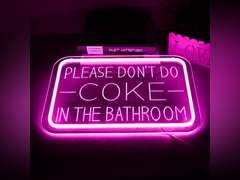 Please Don t Do Coke in the Bathroom Neon Sign Wall Decor LED Bedroom Dorm Office Wall LED Neon Light Brightness,Light Up Sign for Party Decor,Bathroom,Christmas Gifts 23