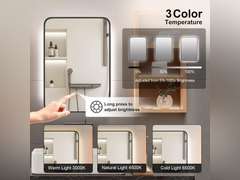 Metal Recessed Medicine Cabinets for Bathroom Medicine Cabinet with Mirror,Black Medicine Cabinet with Light,3 Color Lighted Medicine Cabinets Wall Mounted,Bathroom Mirror with Storage 16x24 196