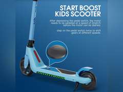 Electric Scooter for Kids Age of 6-10, Kick-Start Boost Kids Scooter with Adjustable Speed and Height, Kids Scooter with Flash Wheel & Deck Lights 96