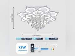 Modern Ceiling Light,Crystal Flush Mount LED Chandelier Ceiling Flower Lamp with Remote Control for Living Room,Bedroom,Hall,Dining Room,Etc.31.5 /72w/16 Heads 242