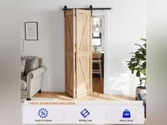 SMARTSTANDARD 3.3ft/40 Bi-Folding Sliding Barn Door Hardware Kit, Bifold Heavy Duty Sturdy Side Mounted -Smoothly and Quietly-Easy to Install, Fit 36' Doors 30