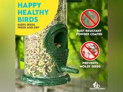Bird Feeders for Outdoors (Metal, 2 Pack) Hanging Wild Bird Feeder Tubes with 6 Ports, Chew-Proof & Rust-Proof Heavy Duty Design, 16 Inches 27
