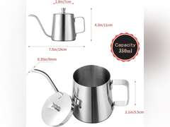 GWHOLE Small Pour Over Gooseneck Coffee Kettle Long Narrow Drip Spout Coffee Tea Pot for Stove Top - Silver, 350ML/12 Oz 13