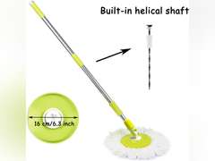 Spin Mop Pole Handle Replacement, Home Floor 360 Degrees Rotating Telescopic Replacement Handle Cleaning Tool Accessories Enhanced Thickened Version for Cleaning Home Bedroom Office (Green) 13