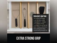 GORILLA GRIP powerGRIP Drawer Shelf and Cabinet Liner, Thick Strong Hold, Non-Adhesive Liners Protect Kitchen Cabinets and Cupboard, Bathroom Drawers, Easy Install, Breathable Mat, 20" x30', Beige 69