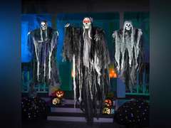 Halloween Hanging Grim Reapers, 47 inch and 2 x 35 inch, Skeleton Flying Ghosts, Haunted House Prop Decor, Indoor/Outdoor 21