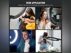 NEEWER Ring Light 18inch Kit: 55W 5600K Professional LED with Stand and Phone Holder, Soft Tube & Bag for Tattoo Lash Extension Barber Makeup Artist Studio Video Photography Lighting, RL-18 110