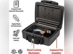 SentrySafe H0100 Fireproof Waterproof Box with Key Lock, 0.17 Cubic Feet, Black 81