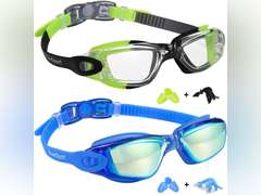 EverSport Kids Swim Goggles, Pack of 2 Swimming Goggles for Children Teens, Anti-Fog Anti-UV Youth Swim Glasses for Age4-16 14