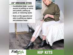 FabLife Hip Kit Daily Living Aids for Mobility, Hip Replacement Recovery, Knee and Back Surgery Includes Grabber Reacher, Bath Sponge Stick, Sock Aid, Shoehorn, Dressing Stick 44