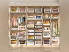 (Similar model) 5 Packs Stackable Plastic Storage Basket for Closet Foldable Closet Organizers and Storage Bins for Shelves Storage Drawer Container for Clothes, Wardrobe, Pantry, 5L 36