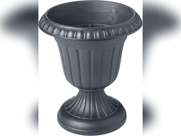 Arcadia Garden Products PL20GY 10" x 12" Traditional Plastic Urn, Medium, Grey 36