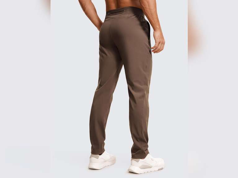 CRZ YOGA 4-Way Stretch Athletic Pants for Men 30" Workout Lounge Casual Work Jogger with Zip Pocket size M 45