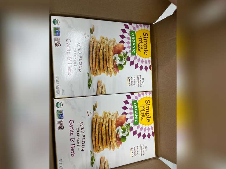 Simple Mills Organic Seed Crackers Original, 4.25 oz, Pack of 6 30