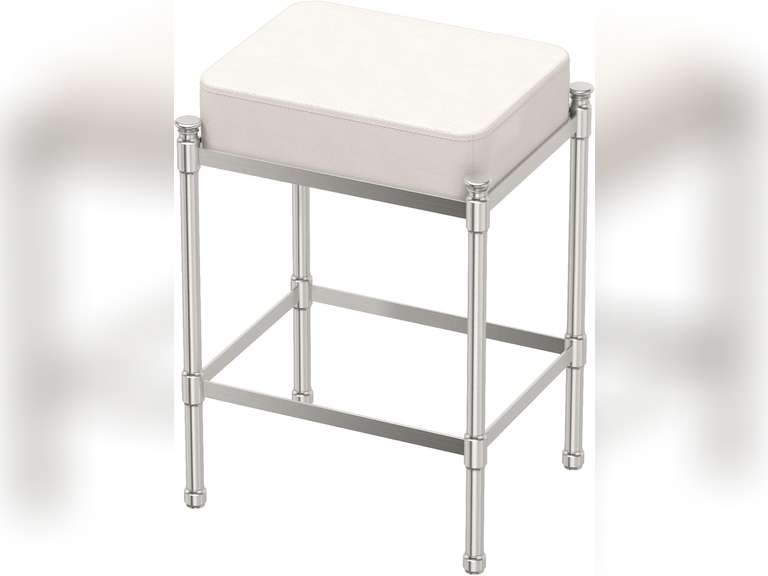 Gatco 1357 Rectangle Vanity Stool, 19.5" H, Satin Nickel 190