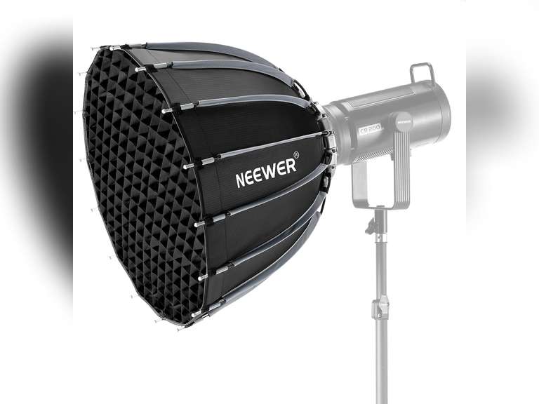 NEEWER 22"/55cm Parabolic Softbox Bowens Mount, Quick Release with Diffusers/Grid/Bag for Video Continuous Lighting CB60 CB200B MS60 MS150B Q4 Compatible with Godox Compatible with Aputure, NS55P 72
