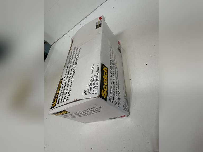 3M Scotch ATG Adhesive Transfer Tape 924 Clear, 0.50 in x 36 yd 2.0 mil (Pack of 12) 59