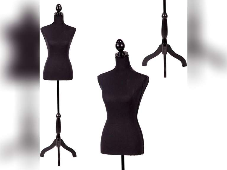 FDW Manikin 60 -67 Height Adjustable Female Dress Model Display Torso Body Tripod Stand Clothing Forms (Black, 60-67 Inches) 41
