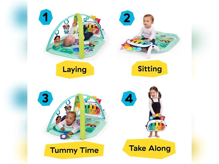 Baby Einstein Farm Explorers 4-in-1 Kickin Tunes Musical Meadow Music & Language Discovery Gym, Ages 0 Months and Up 50