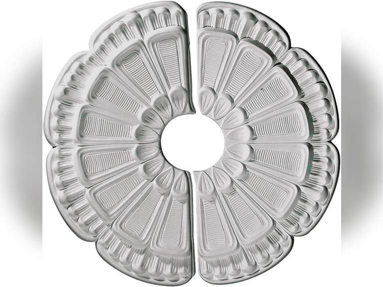 Ekena Millwork CM18FW2 18 1/2" OD X 3 5/8" ID X 7/8" Flower Ceiling Medallion, Two Piece 41