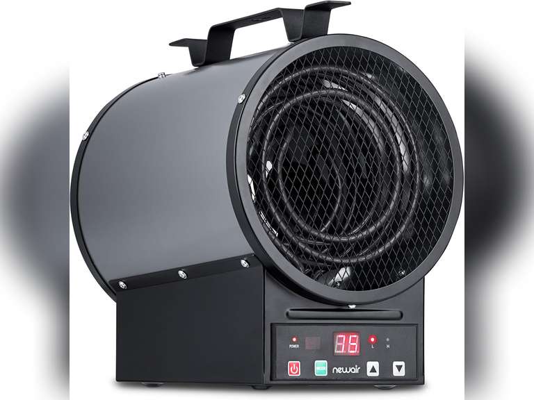 Newair 4800W Electric Garage Heater - Ceiling/Wall Mounted, Heats Up to 500 sq. Ft., 240V Gray Heater for Garages, Workshops, Warehouses, and Job Sites 113