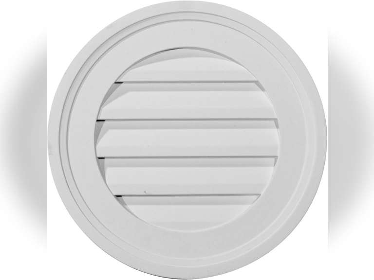 Ekena Millwork GVRO16D 16" W X 16" H X 1 5/8" P Round Gable Vent Louver, Decorative 67