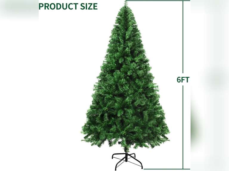 MuRealy 6ft Artificial Christmas Tree - 800 PVC Tips Slim Space Saving for Home Office | Fire-Resistant & Quick Assembly 77