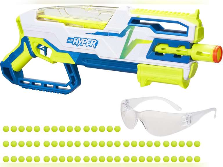 NERF Hyper Bundle, Siege-50 Pump-Action Blaster, Up to 110 FPS Velocity, Eyewear 20