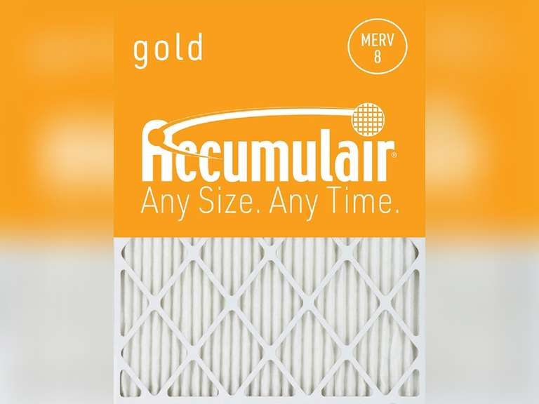 Accumulair Gold 20x20x1 (19.75x19.75) MERV 8 Air Filter/Furnace Filter (2 Pack) 24