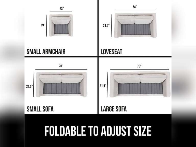 GORILLA GRIP Heavy Duty Couch Cushion Support Board to Fix Sagging Sofas, 21.5 x 70 Sofa, Thick Plywood Boards Add Strong Seat Supports, Stays in Place, Replacement Stuffing Under Couches, Gray 50