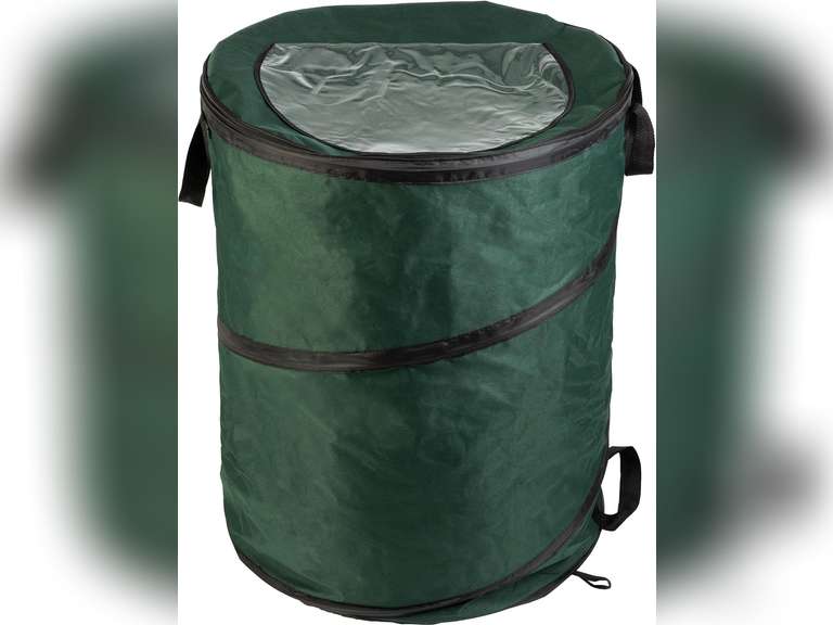 Wakeman Outdoor Trash Can - 46-Gallon Collapsible Garbage Can with 3 Stakes - Pop Up Trash Can for Camping, Storage, or Yard Waste Outdoors (Green) 18