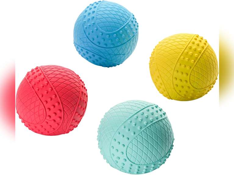 iPettie Summer Floating Dog Ball, Squeaky Water Fetch Toy, Waterproof Rubber Chew Ball, BPA Free, Colorful, 4 Sets, 2.5" 17