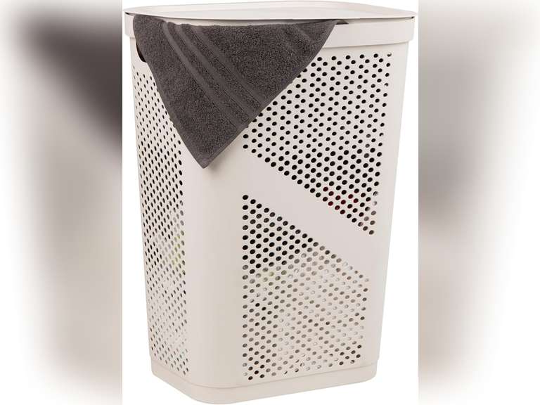 Mind Reader Lid, Ventilated, Plastic, 17.25" L x 13.75" W x 23.5" H, Ivory, 60 Liter (color black) 35