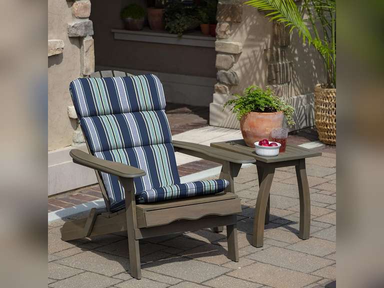 Arden Outdoor Adirondack or Rocking Chair Cushion, 45.5*20*2.2in Rain-Proof, Fade Resistant 45.5*20 Sapphire Aurora Blue Stripe 32