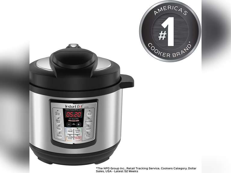 Instant Pot Lux Mini 6-in-1 Electric Pressure Cooker, Sterilizer Slow Cooker, Rice Cooker, Steamer, Saute, and Warmer, 3 Quart, 10 One-Touch Programs 60