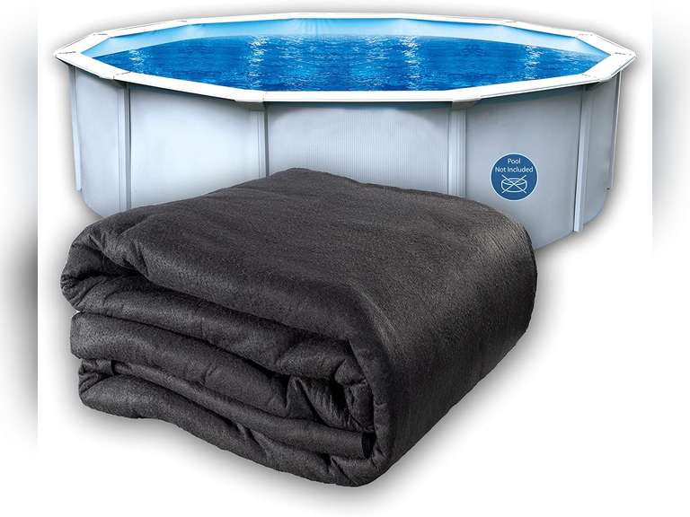 Liner Life LL28R Aboveground Pool Liner Pad 28' Round, Strong Durable Puncture Resistant Floor Mat, Polyester Geotextile Material, Black 136