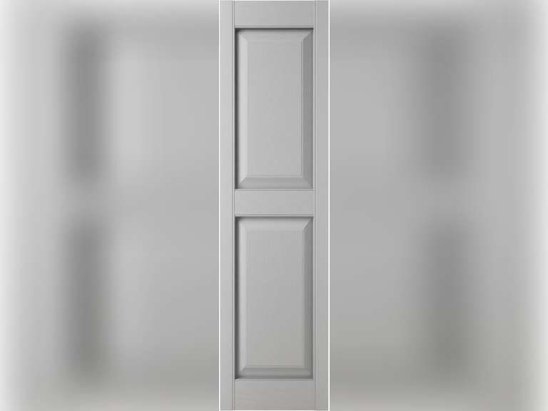 Ekena Millwork Lifetime Vinyl LP2S14X03900PG Standard Two Equal Panel Vinyls, Raised Panel Vinyl Shutters, w/Installation Shutter-Lok's & Matching Screws (Per Pair), 14 3/4"W x 39"H, Paintable 86