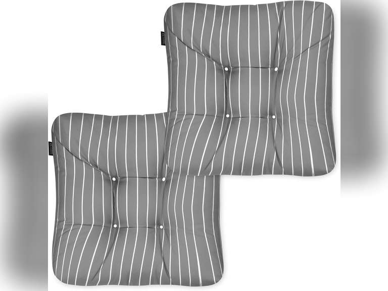 Patio Seat Cushion, 2 Pack, Classic Navy, Stripe, 19" W 36