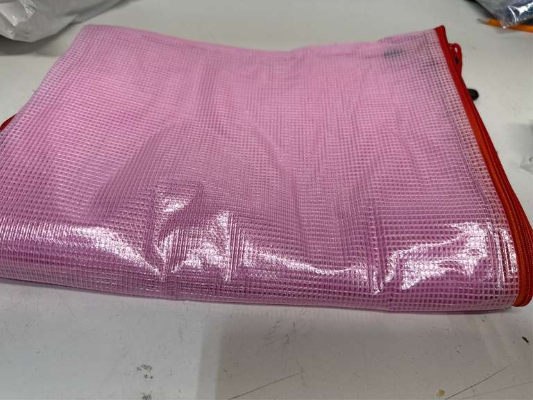 MECCANIXITY Mesh Zipper Bags, A3 Size 16x13 File Document Pockets Bill Pouch Folders for Office Home Supply, Pink Pack of20 ps 46