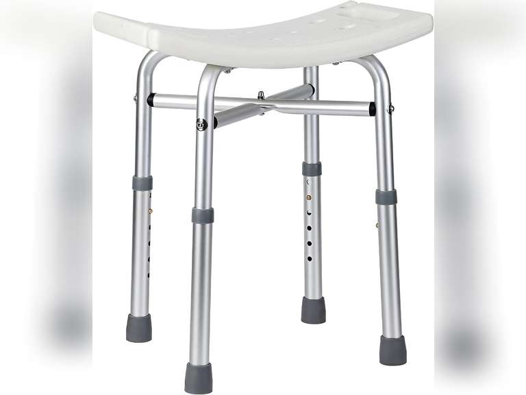Shower Bench, Indoor Shower Chair with Adjustable Leg, Shower Seat for Elderly and Disabled, Toolless Shower Stool, 350 Pounds Bear Capacity, 32