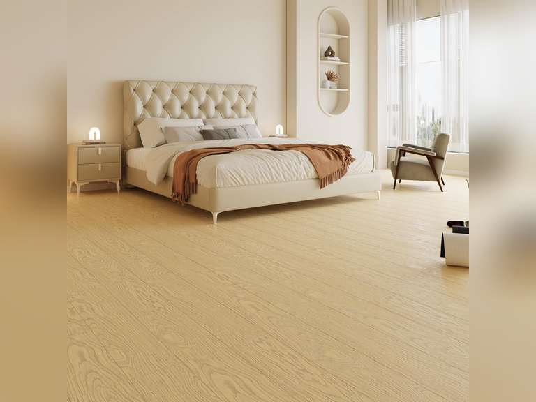 Floor Tiles Peel and Stick Vinyl Floor 36 x 6 inch Cover 54 Sq.Ft, 36-Pack, Luxury Self Adhesive Waterproof Flooring Planks DIY for Bedroom, Kitchen, Living Room, RV, Wood Look Plank, Light Brown 50