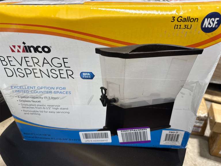 Winco PBD-3 Beverage Dispenser, 3-Gallon 46