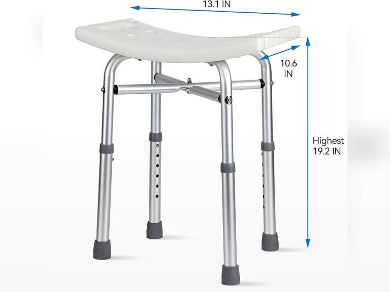 Shower Bench, Indoor Shower Chair with Adjustable Leg, Shower Seat for Elderly and Disabled, Toolless Shower Stool, 350 Pounds Bear Capacity, 32