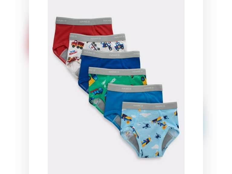Hanes Toddler Boys' Potty Trainer Brief Underwear, 5-Pack Assorted 2/3 15